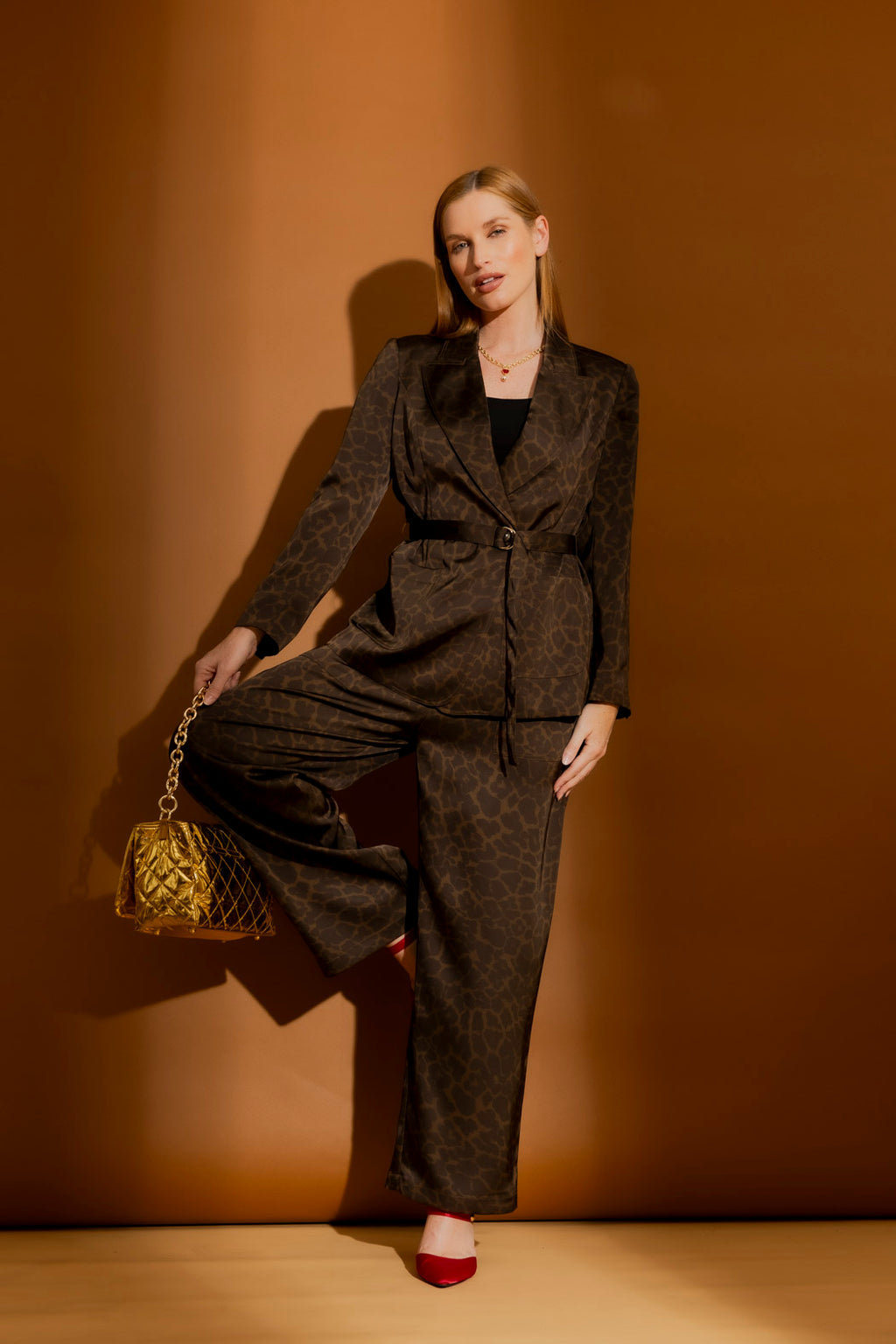 Brown Animal Soft Blazer Brown Animal