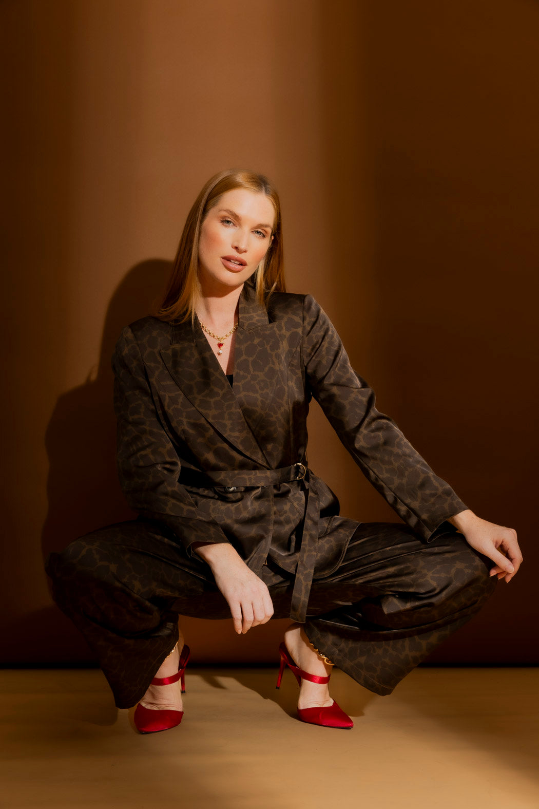 Brown Animal Soft Blazer Brown Animal