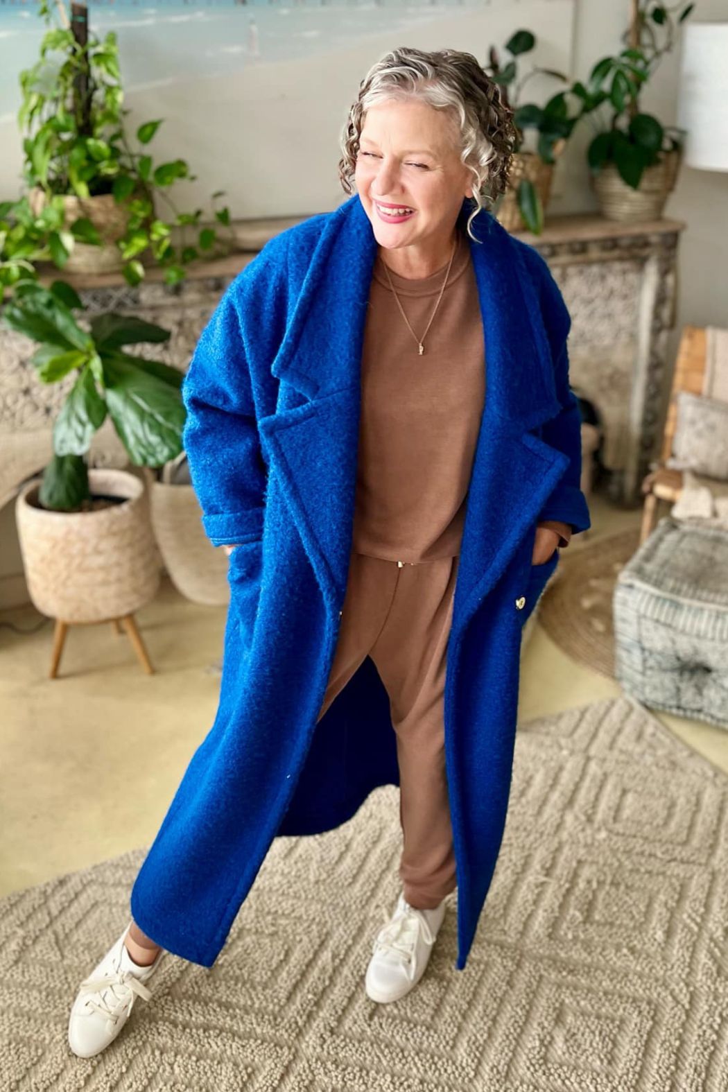 Caramel Lux Knit Slouch Pant