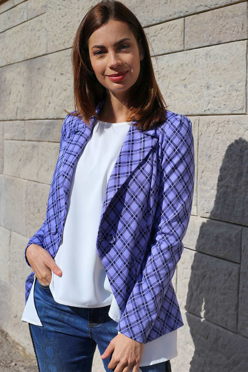 Purple Rosetta Puff Blazer - FINAL SALE