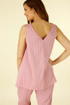 Musk Stripe Faux Linen Rodeo Cami - SALE