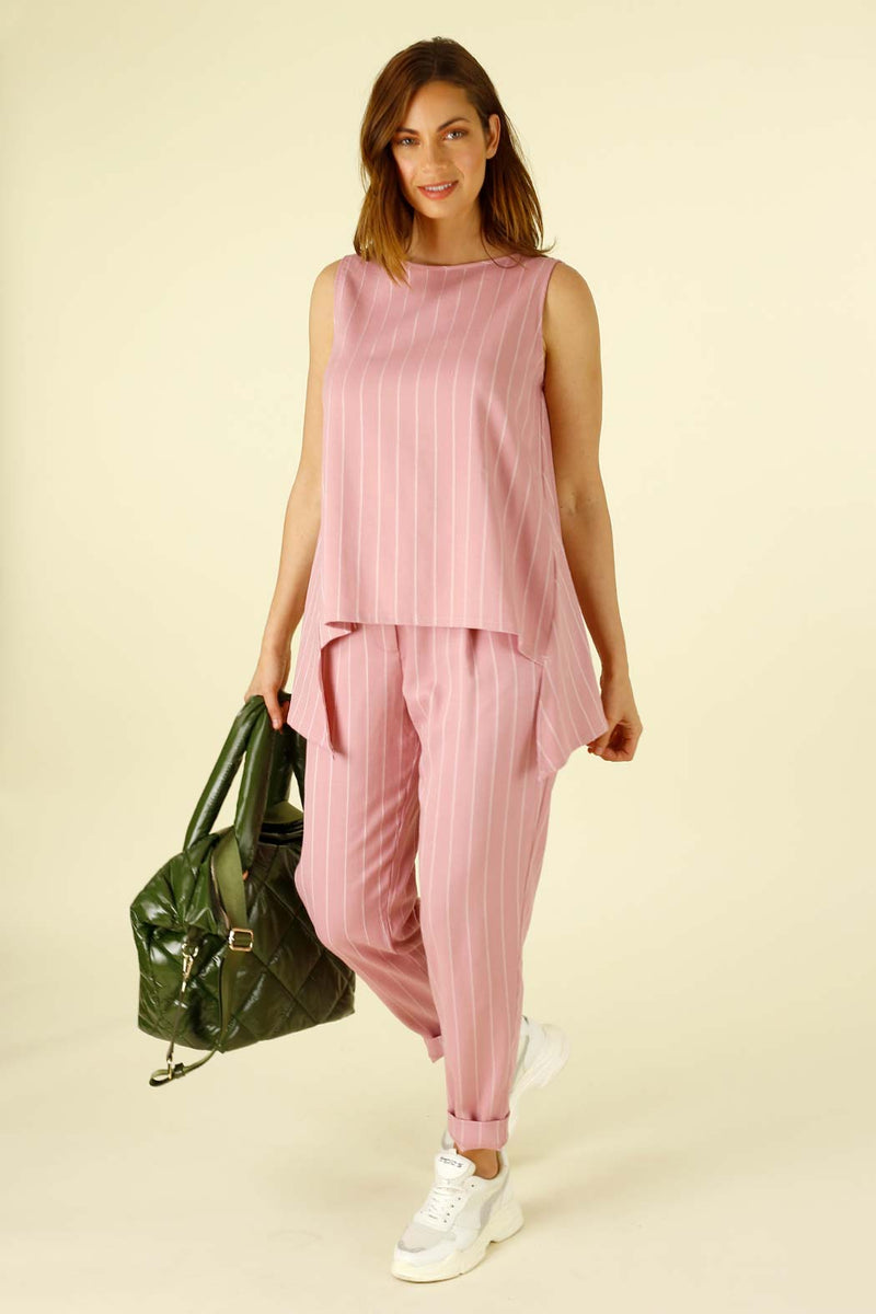 Musk Stripe Faux Linen Rodeo Cami - SALE