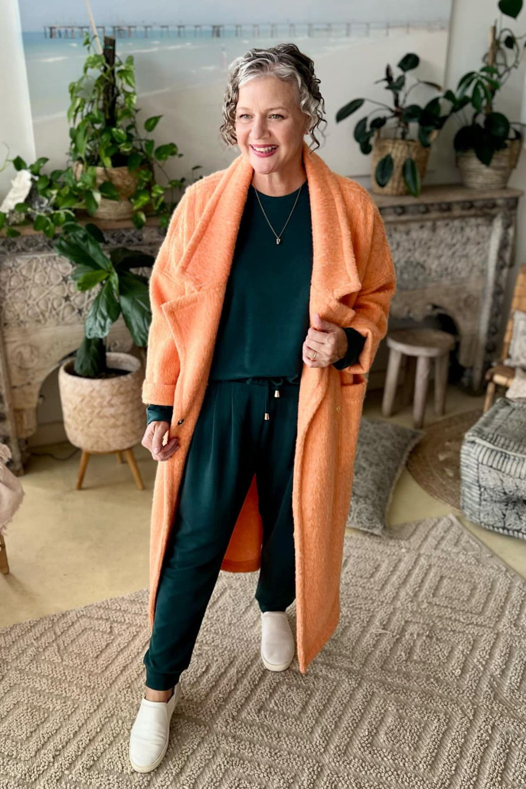 Teal Lux Knit Crew Neck Top