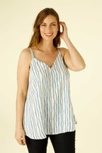 Blue Stripe Silky Barcelona Cami - SALE