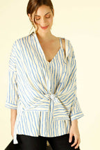 Blue Stripe Silky Barcelona Cami - SALE
