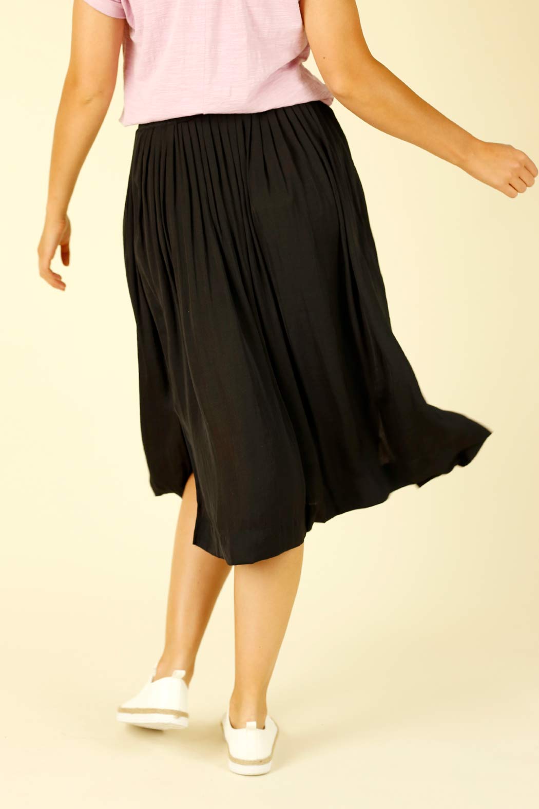 Black Silky Swish Skirt - SALE