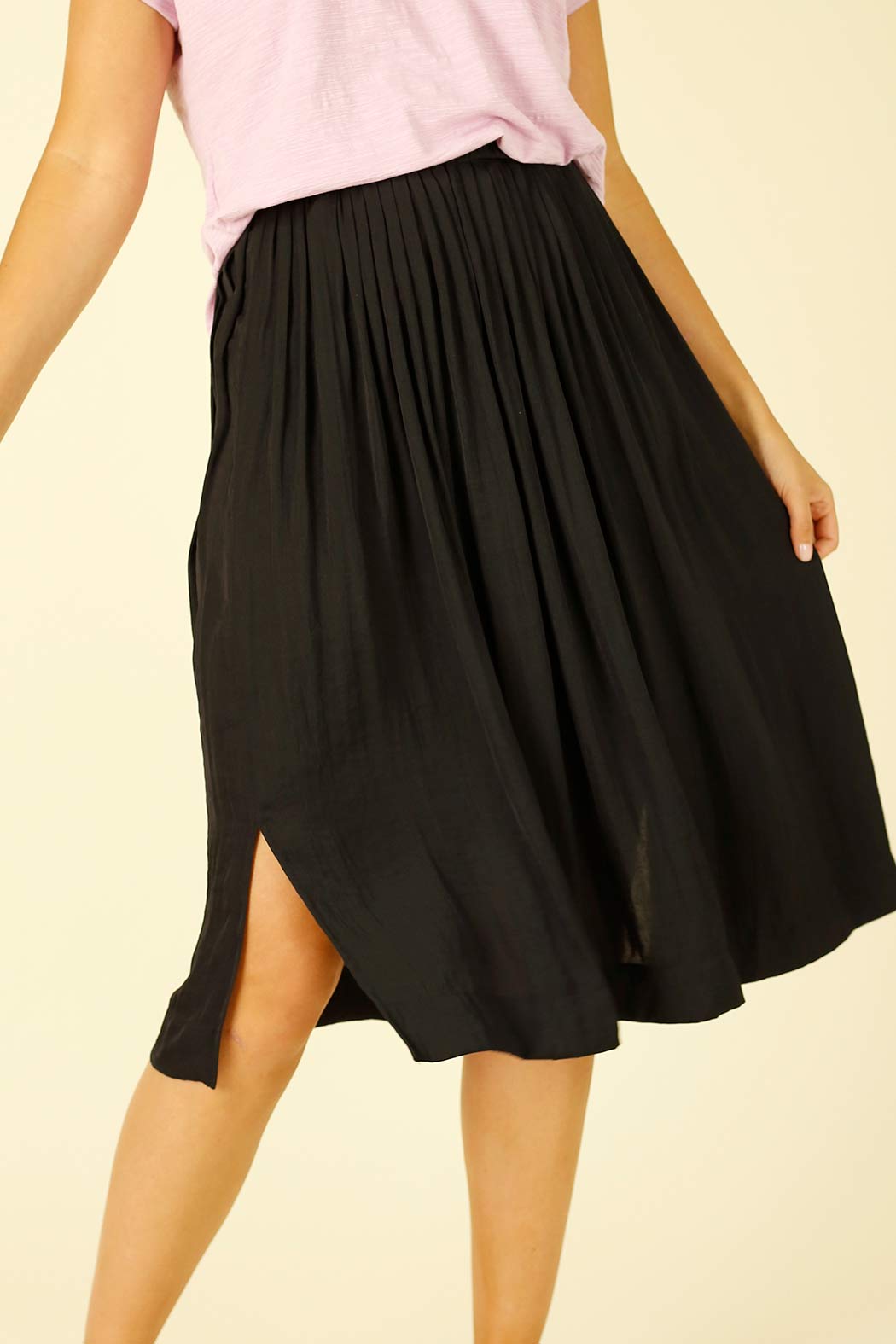 Black Silky Swish Skirt - SALE