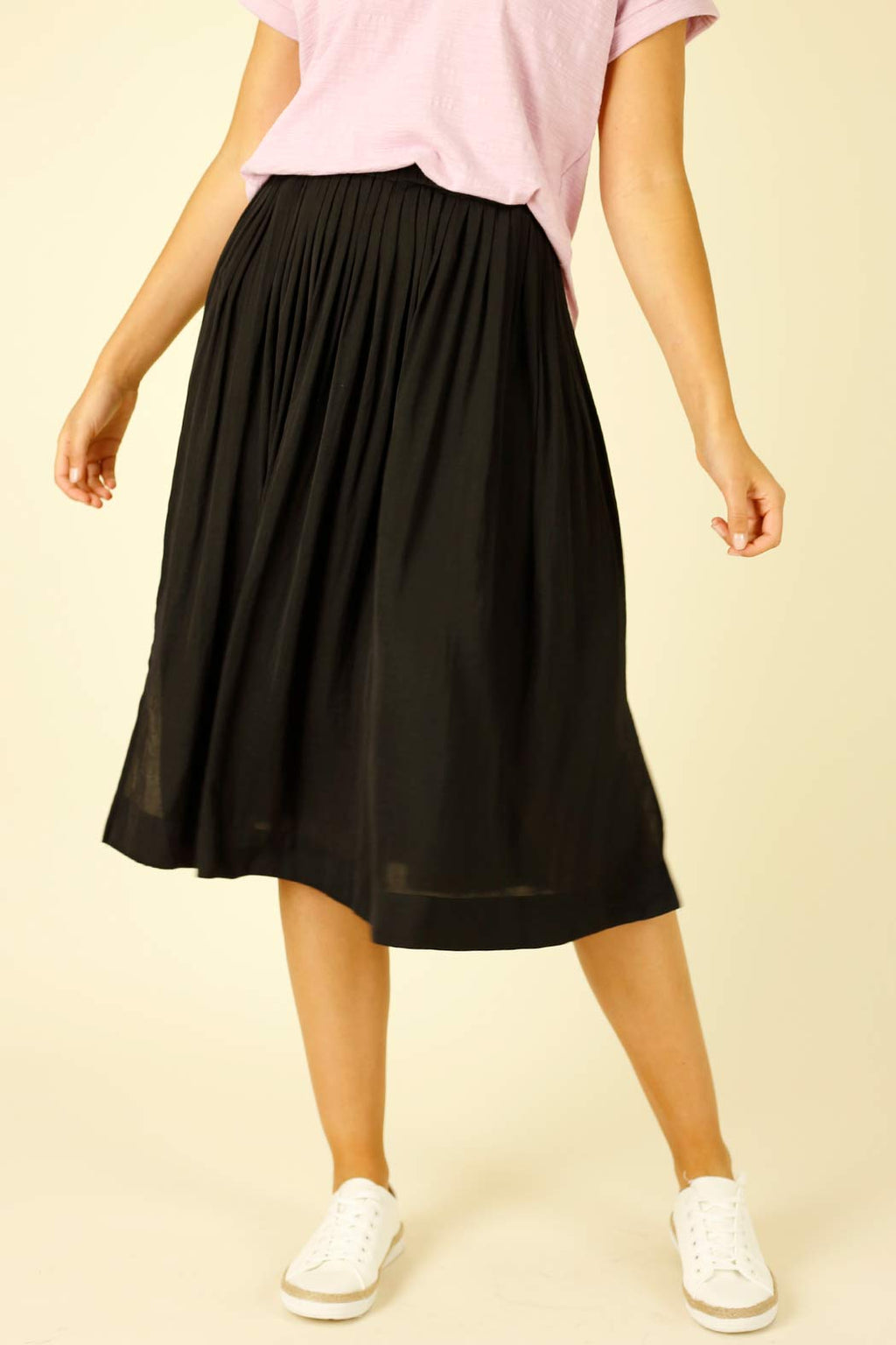 Black Silky Swish Skirt - SALE
