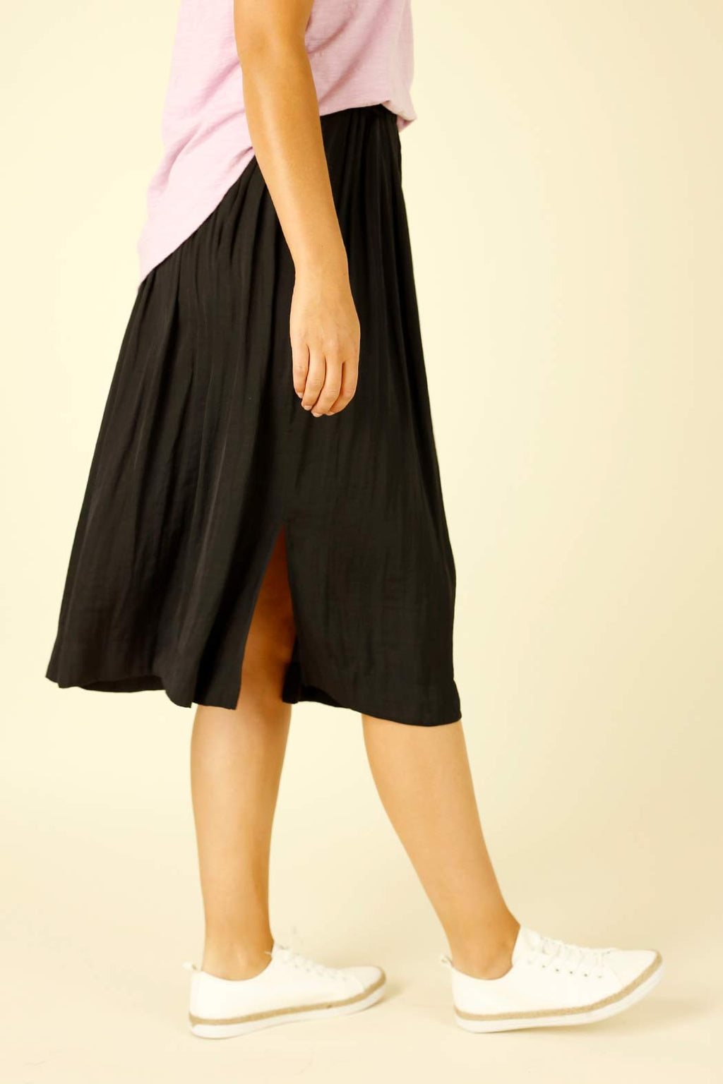 Black Silky Swish Skirt - SALE