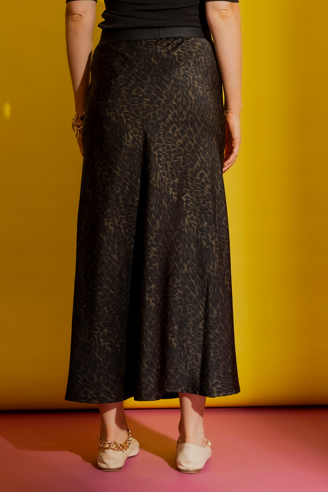 Black/Gold Bias Skirt