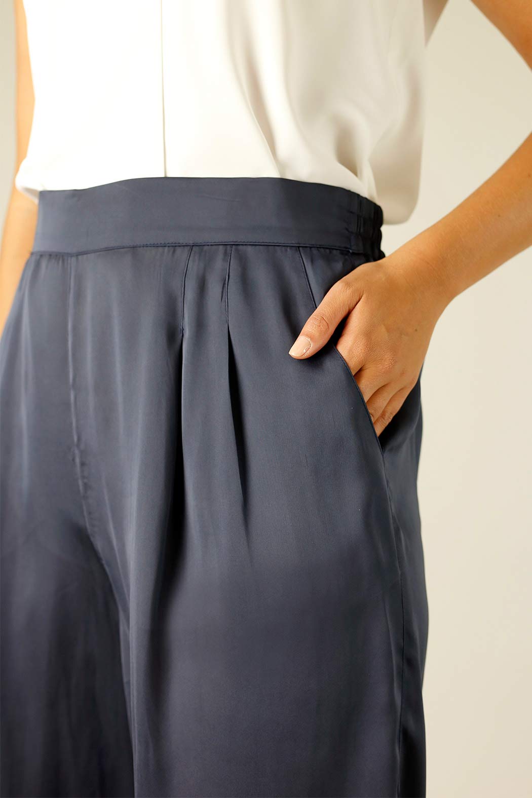 Navy Silky Culotte - SALE