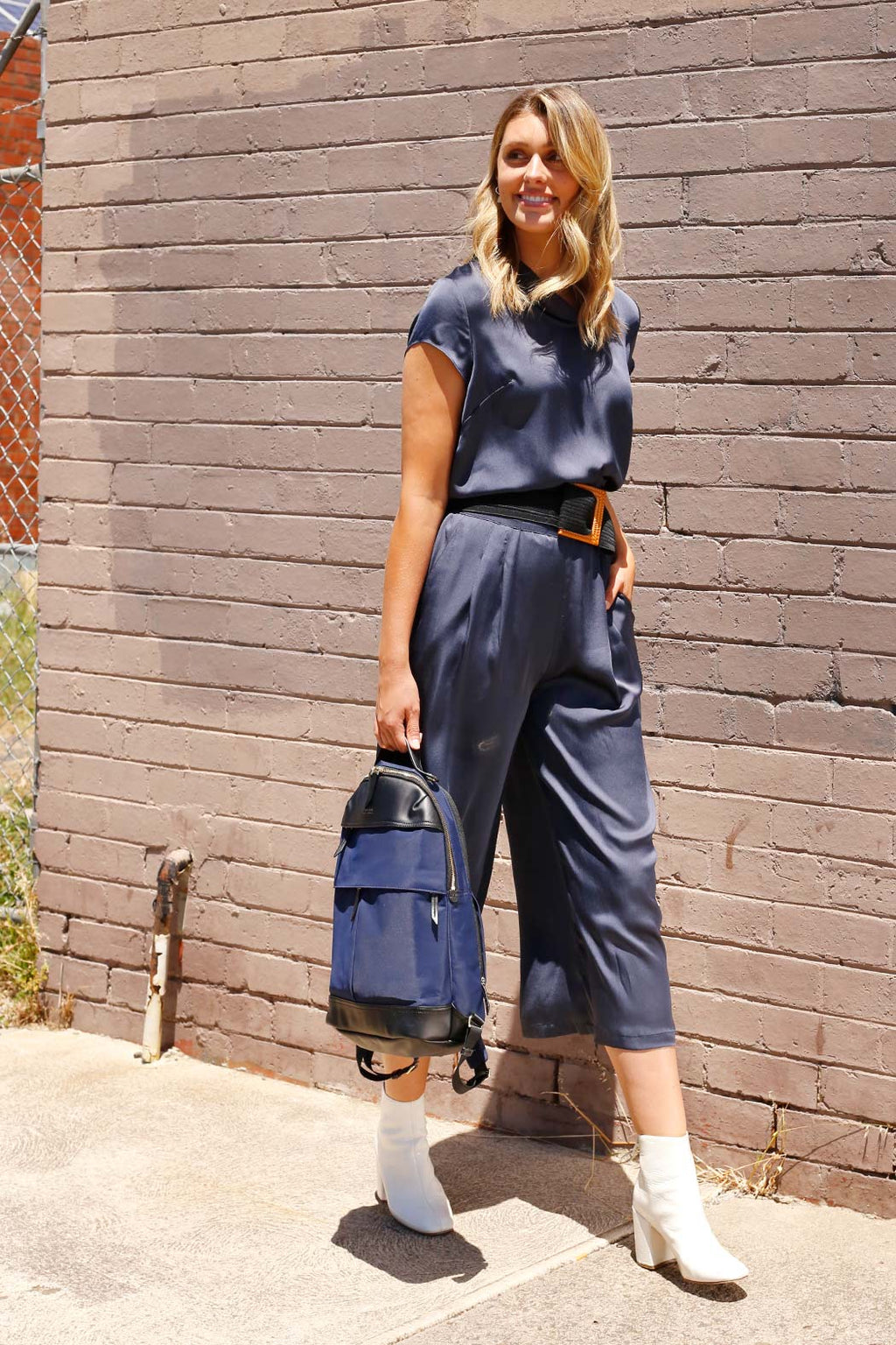 Navy Silky Culotte - SALE