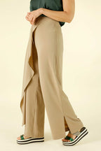Beige Luxury Side Fold Pant - SALE