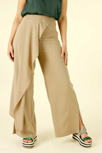 Beige Luxury Side Fold Pant - SALE