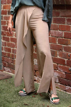 Beige Luxury Side Fold Pant - SALE