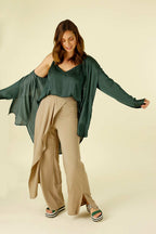Beige Luxury Side Fold Pant - SALE