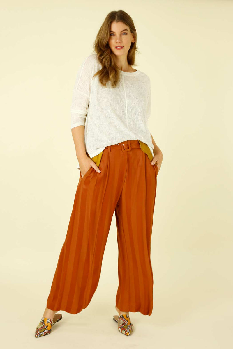 Rust Stripe Baggy Pant - SALE