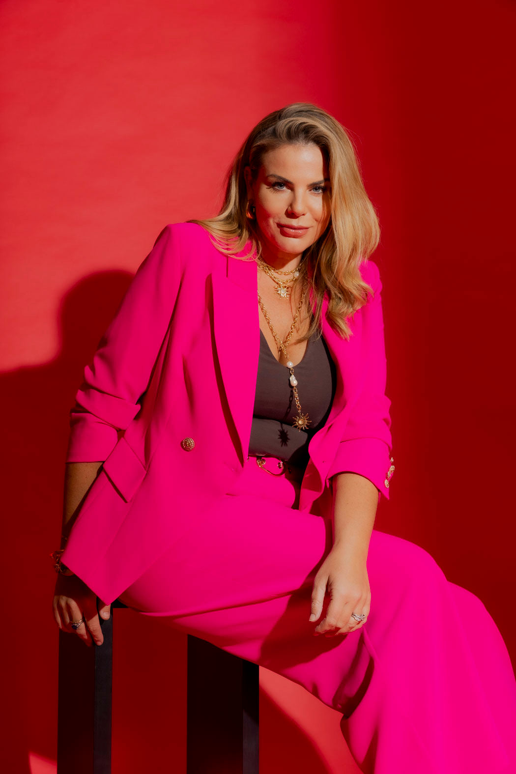 Hot Pink Euro Sisca Blazer Hot Pink