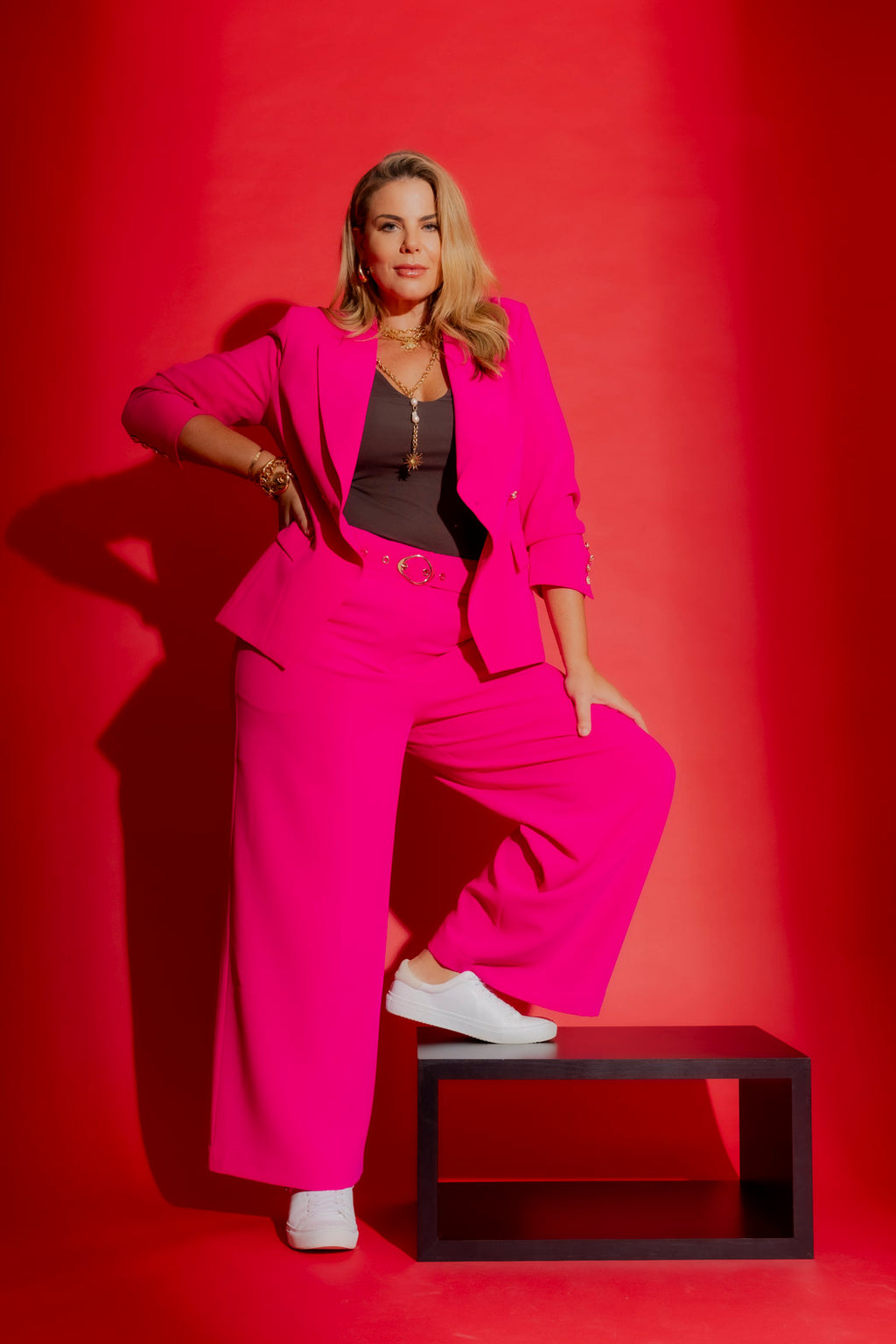 Hot Pink Euro Wide Leg Pant Hot Pink