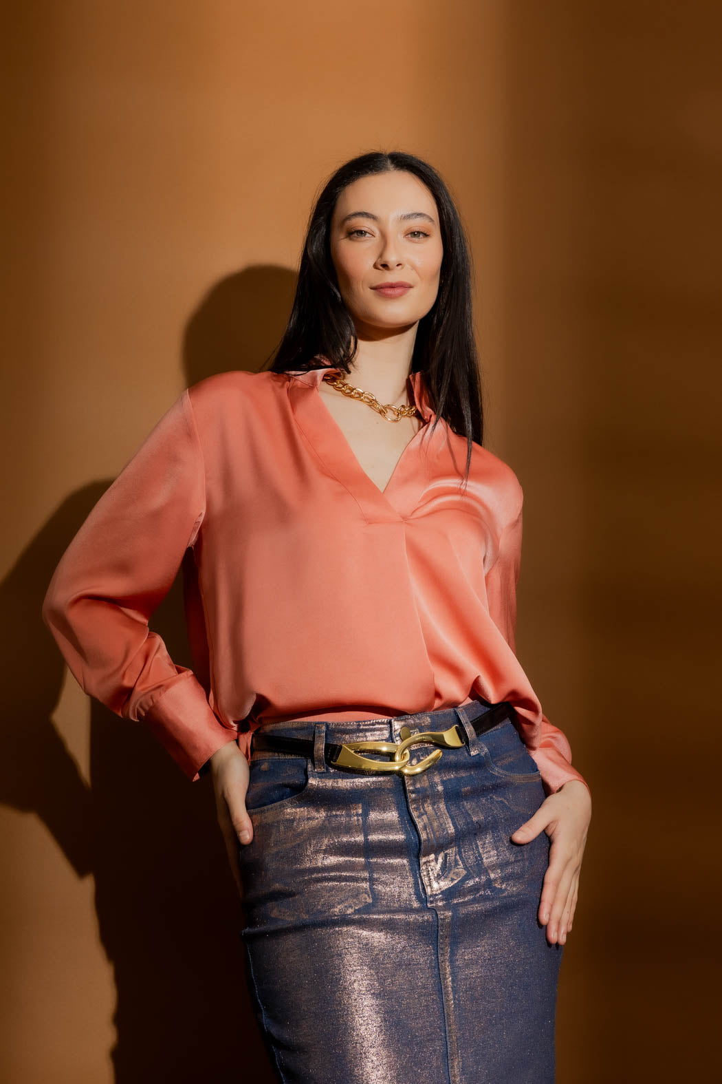 Black Gold Hook Belt Black O/S