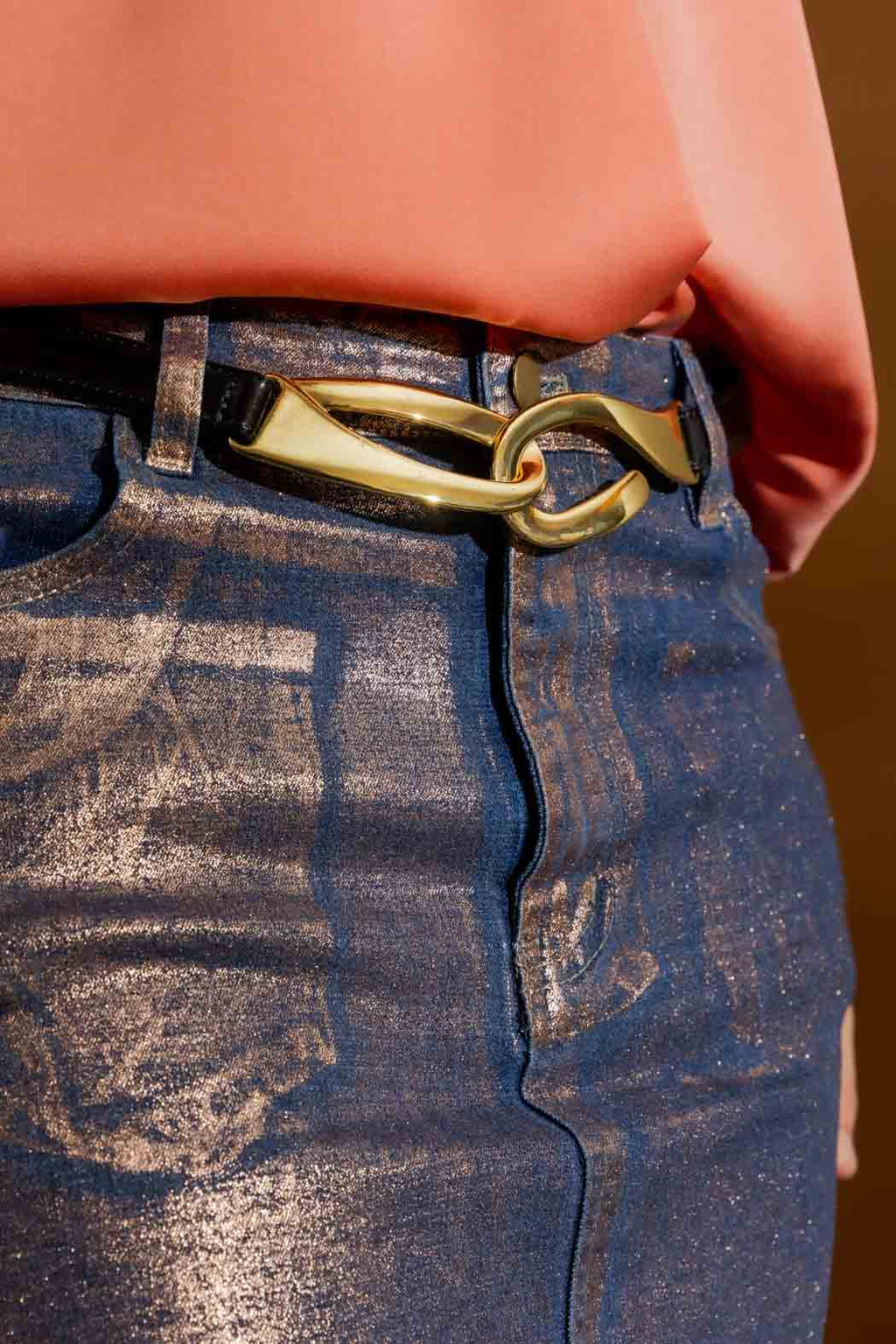 Black Gold Hook Belt Black O/S