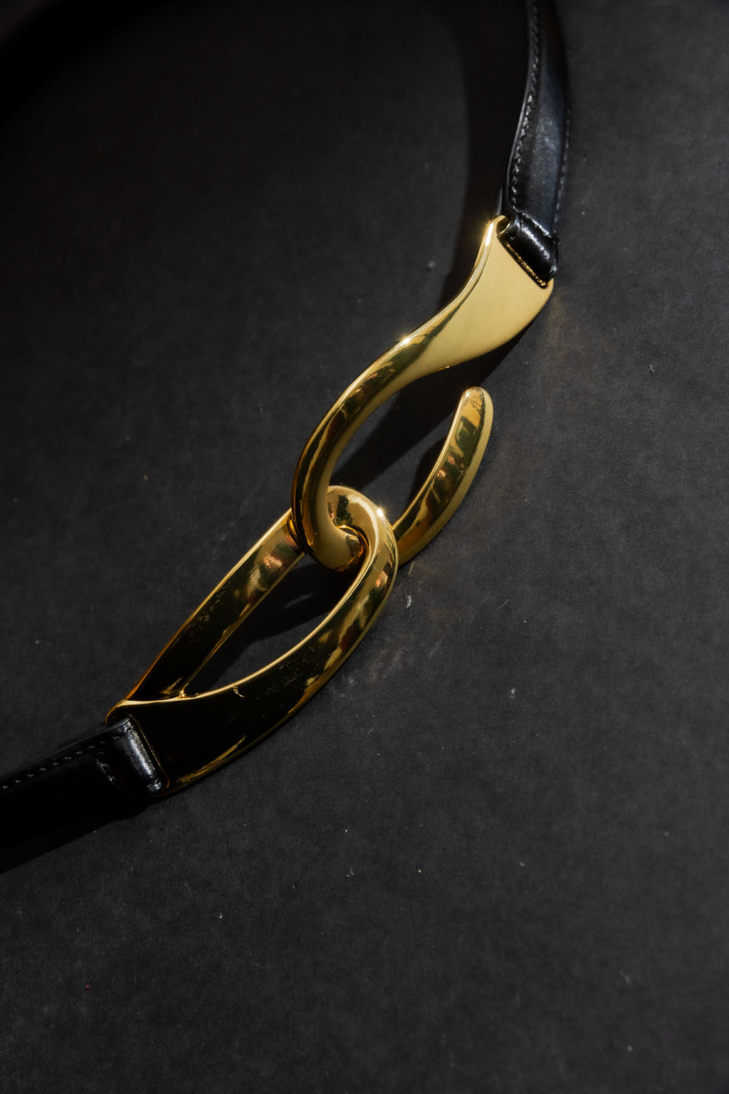 Black Gold Hook Belt Black O/S