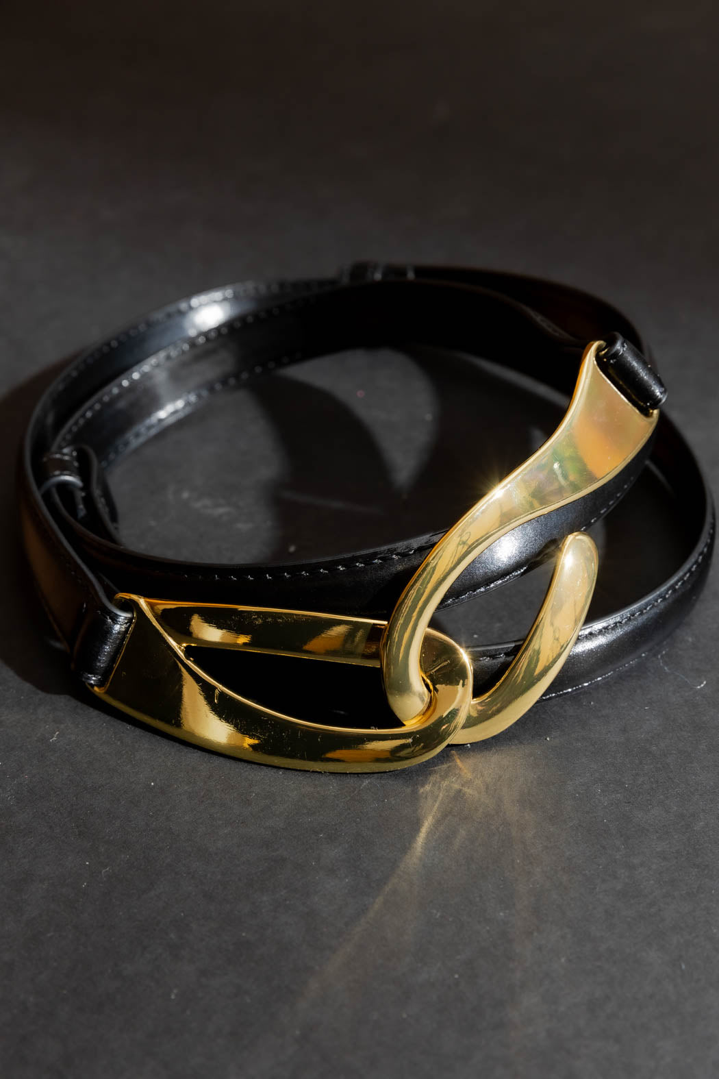 Black Gold Hook Belt Black O/S