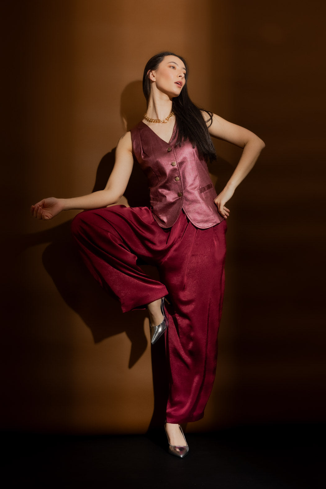 Red Metallic Vest