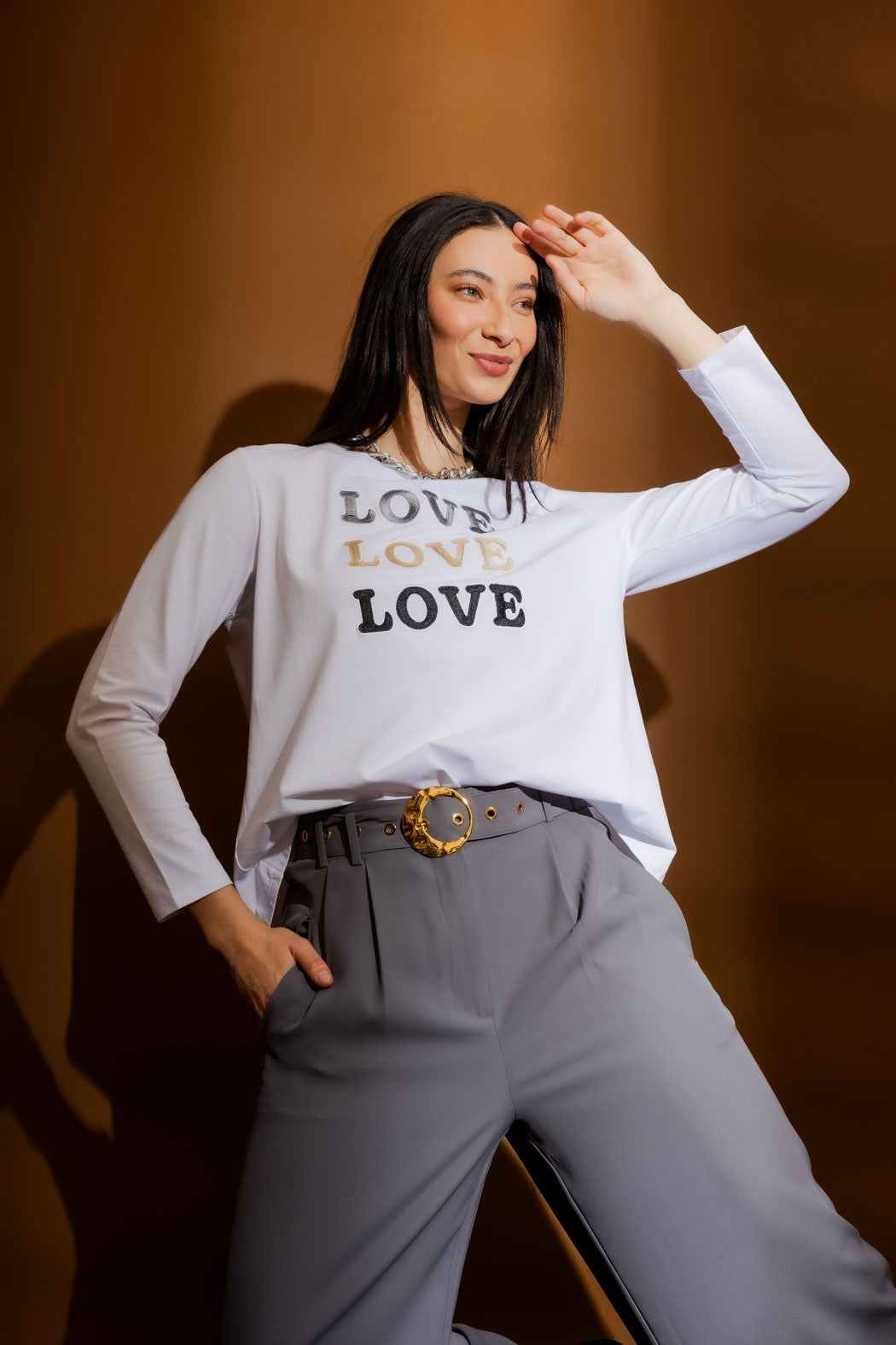 White Love Long Sleeve Tee