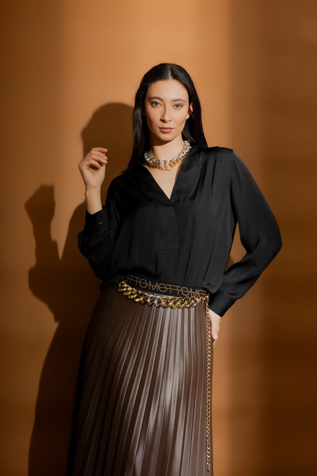 Gold/Silver Resin Chain Belt Gold/Silver O/S