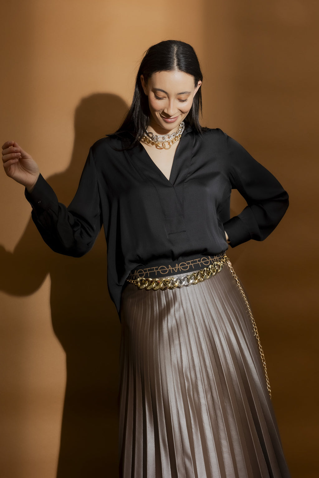 Gold/Silver Resin Chain Belt Gold/Silver O/S