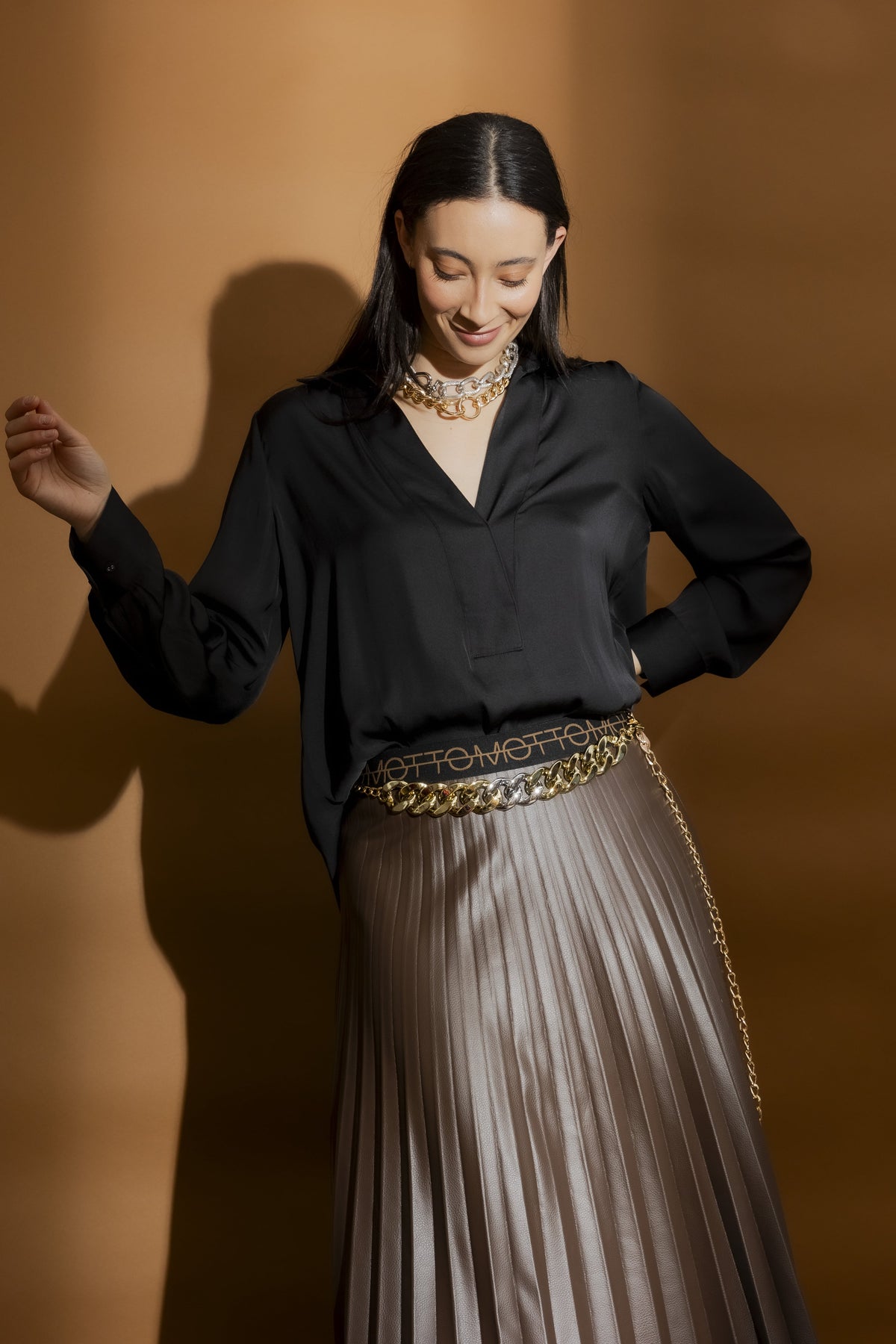 Gold/Silver Resin Chain Belt Gold/Silver O/S