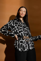 BLACK DOUBLE CHAIN BELT BLACK S/M