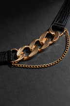 BLACK DOUBLE CHAIN BELT BLACK S/M