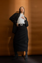 Black Bengaline Balloon Skirt