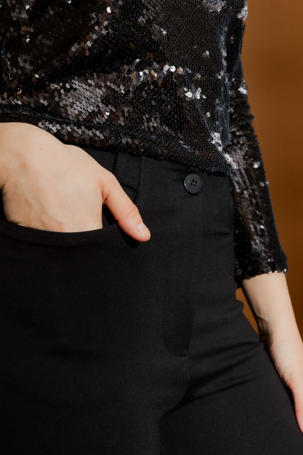 Black Ponte Wide Leg Flare Pant