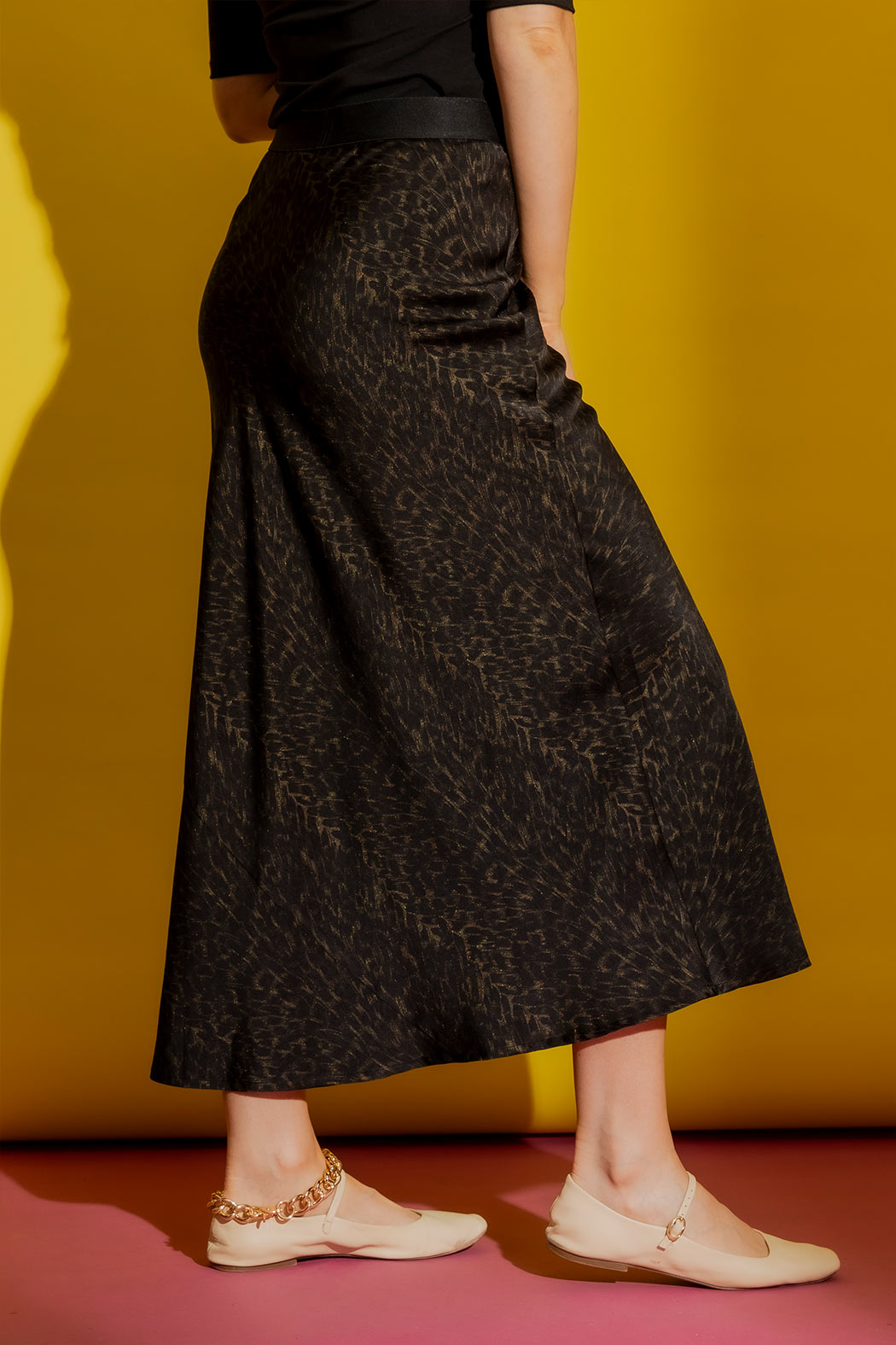 Black/Gold Bias Skirt