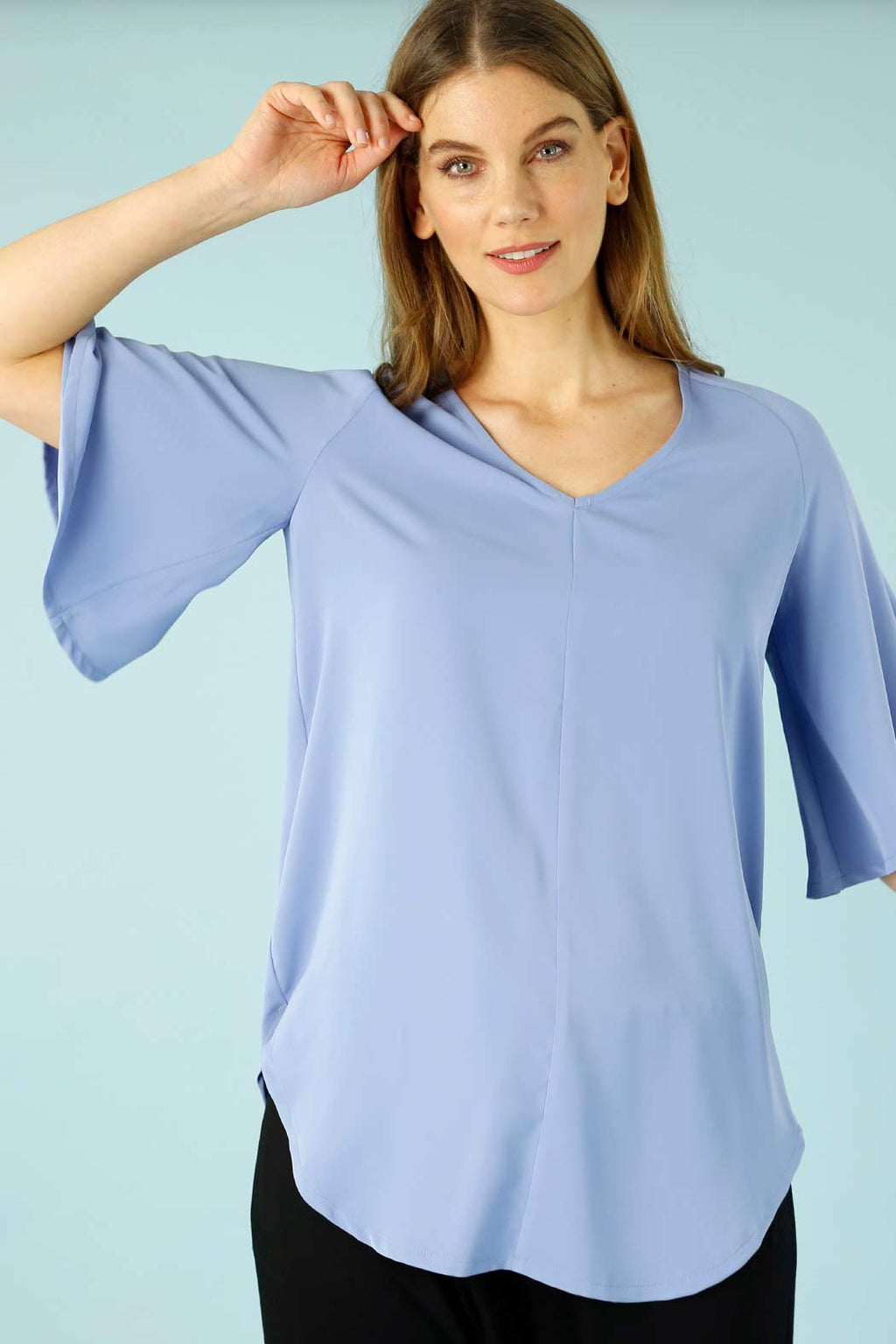 Sky Soft Touch Bell Sleeve Top - SALE