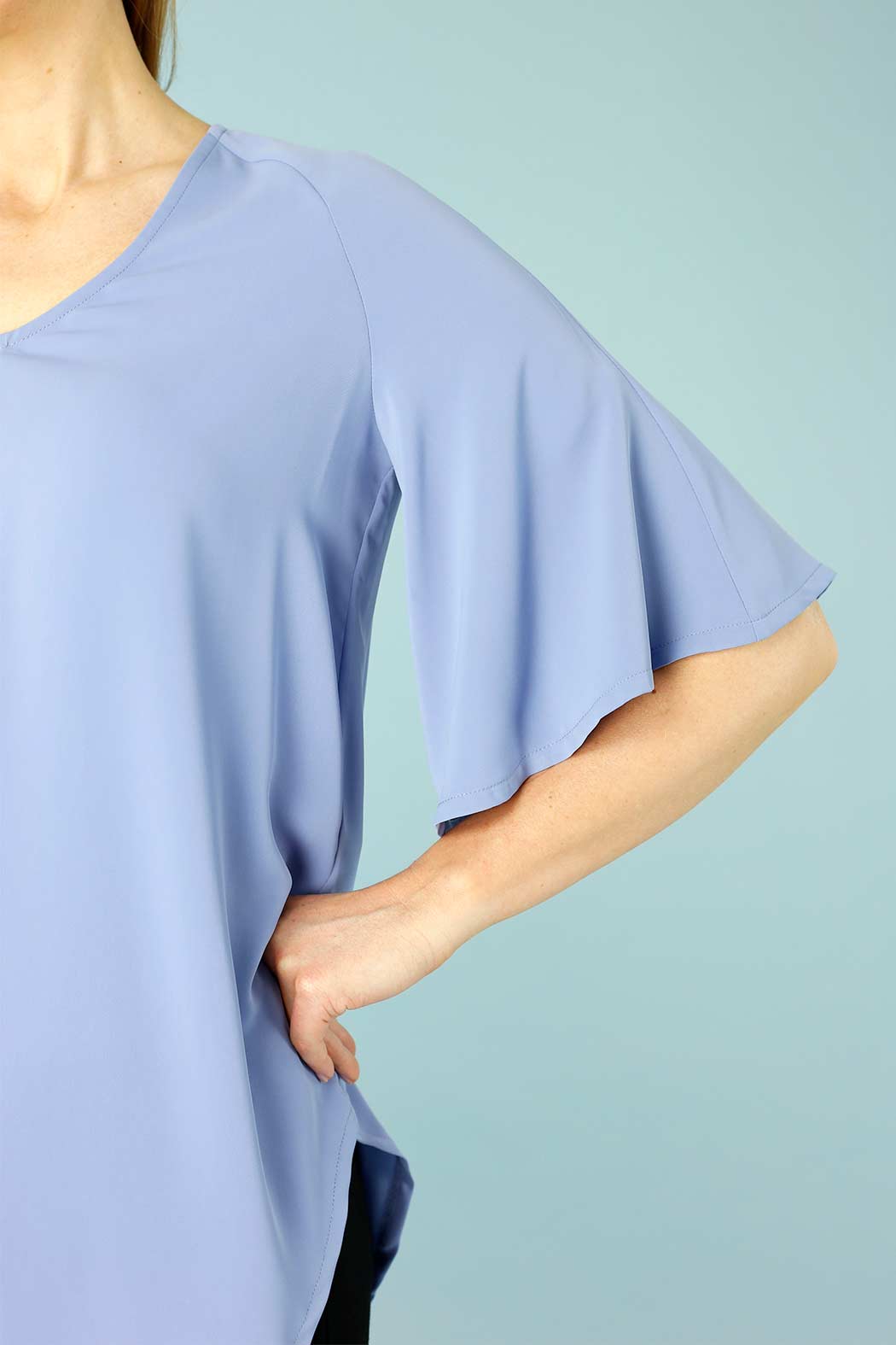 Sky Soft Touch Bell Sleeve Top - SALE