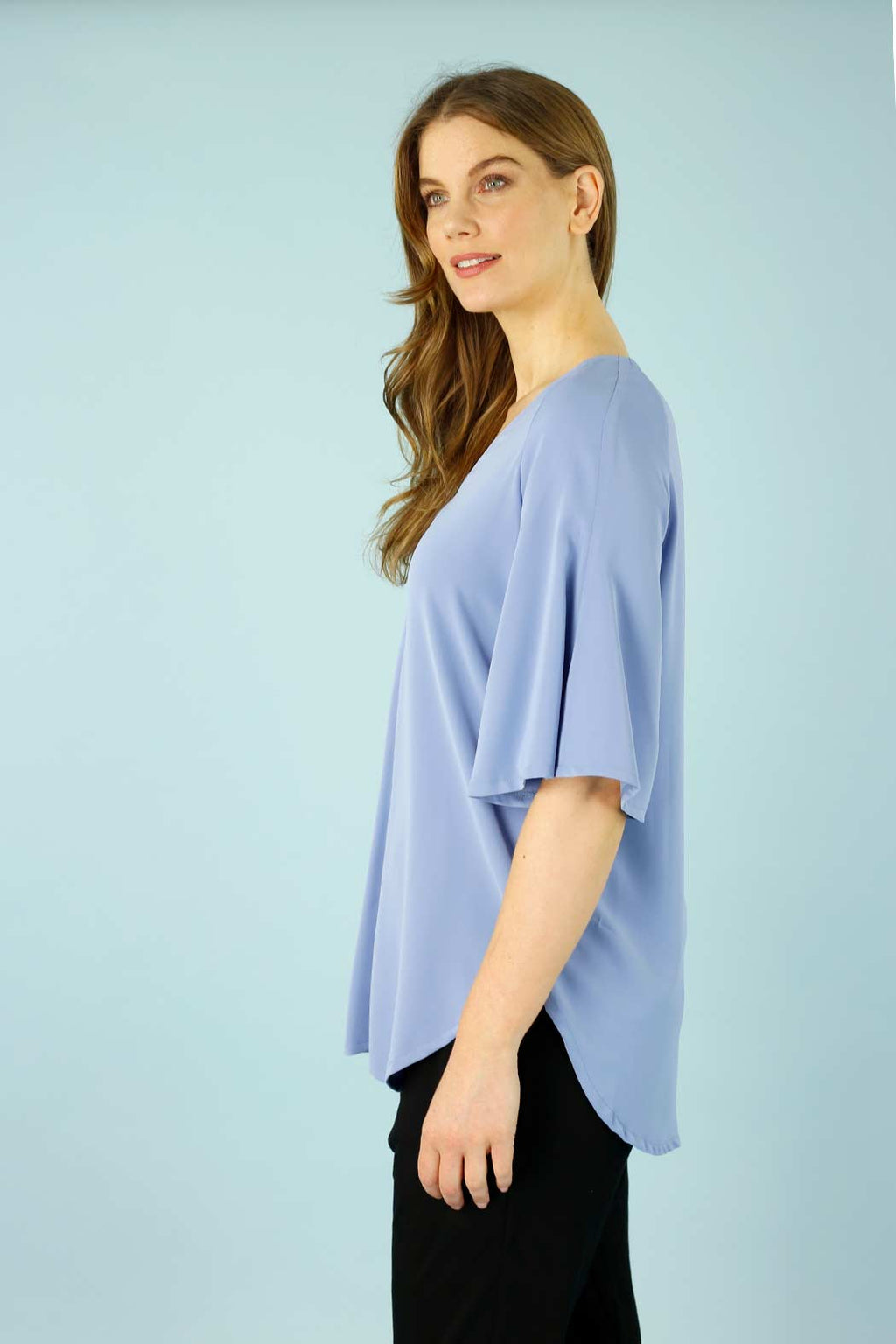 Sky Soft Touch Bell Sleeve Top - SALE