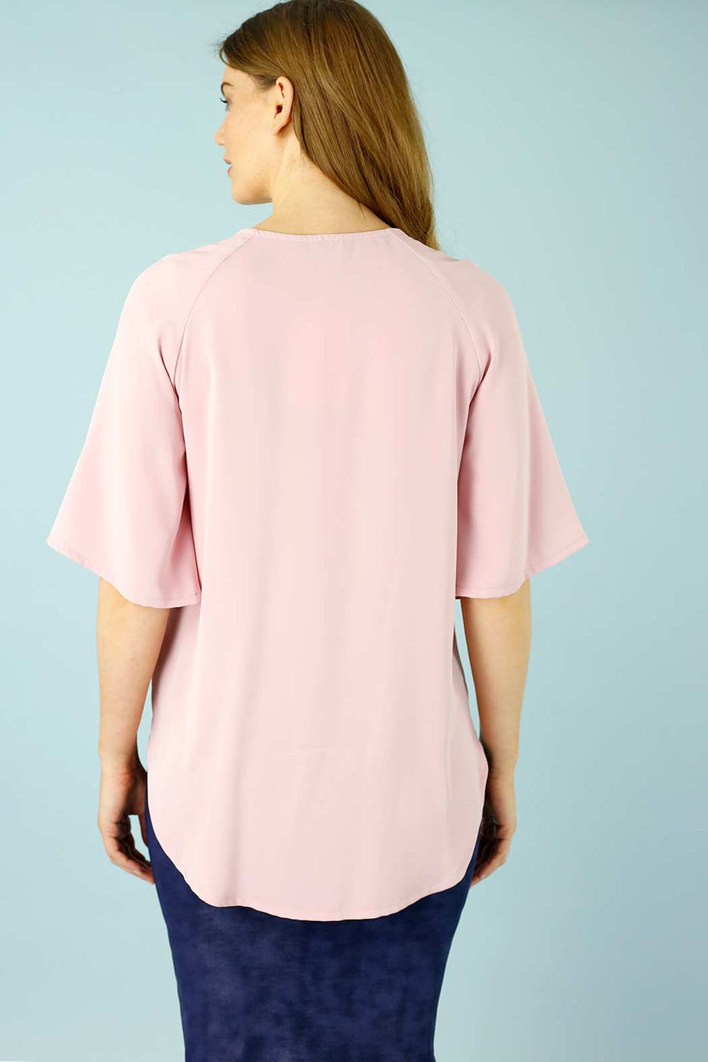 Pale Pink Soft Touch Bell Sleeve Top - SALE