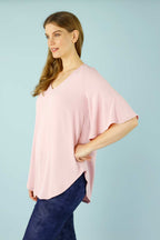 Pale Pink Soft Touch Bell Sleeve Top - SALE