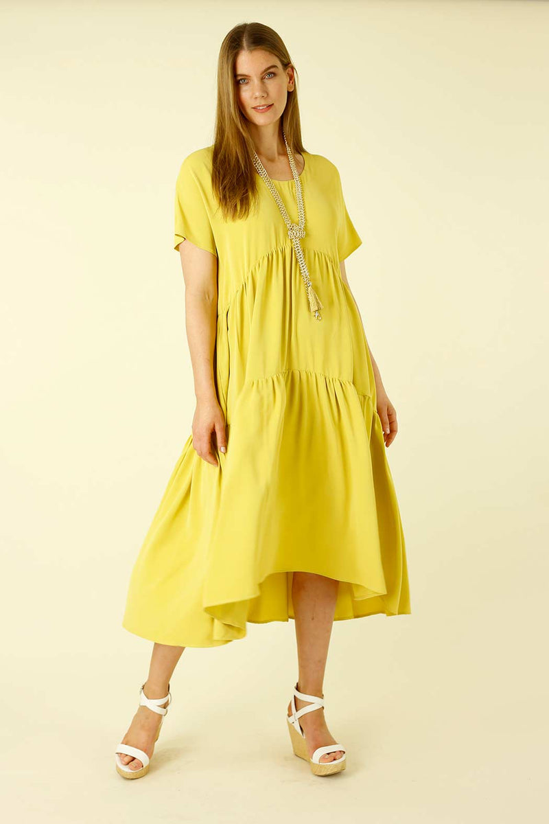 Chartreuse Soft Touch Smock Dress - SALE