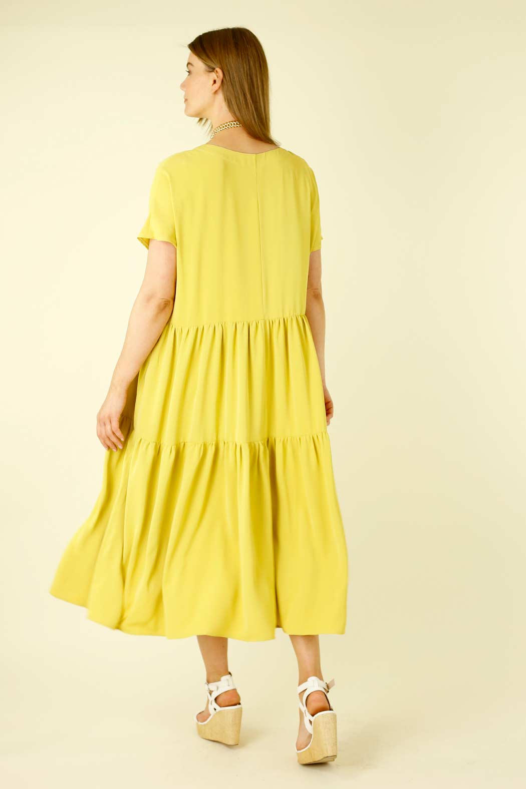 Chartreuse Soft Touch Smock Dress - SALE