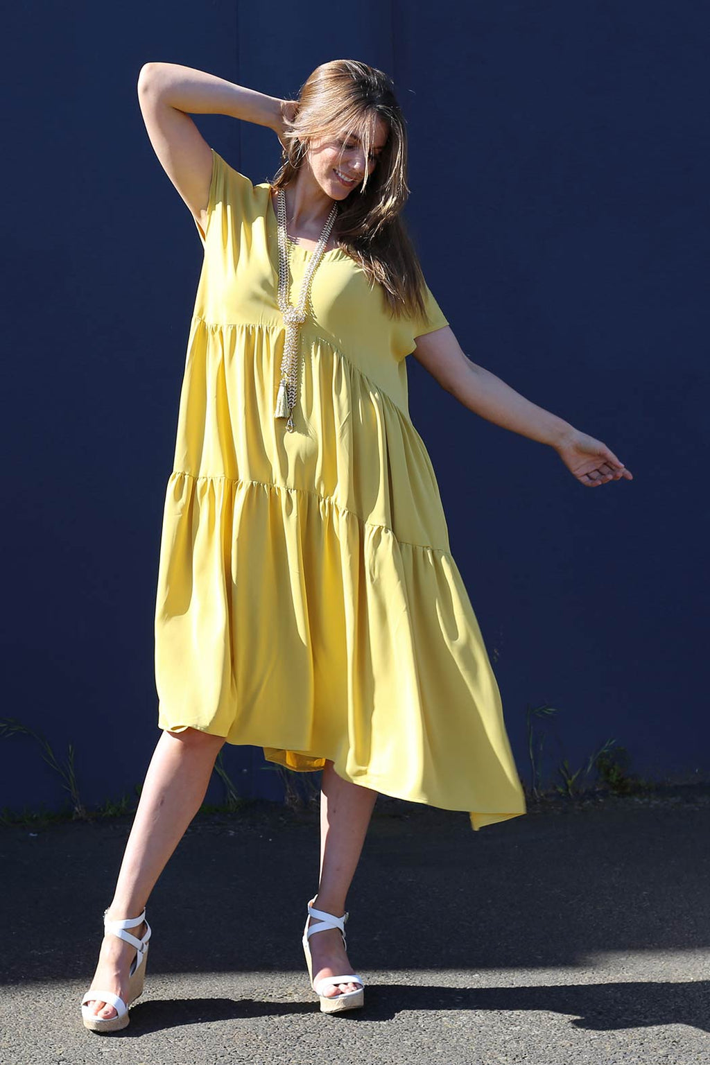 Chartreuse Soft Touch Smock Dress - SALE