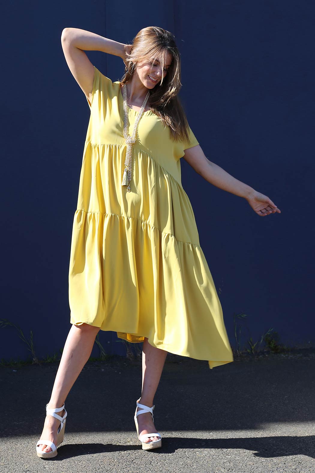 Chartreuse Soft Touch Smock Dress - SALE
