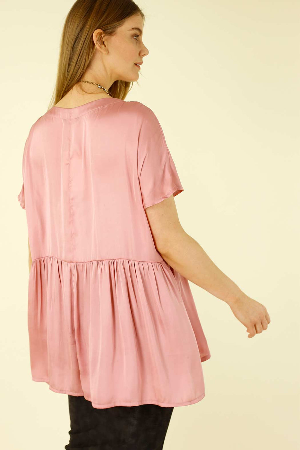 Pink Silky Smock Top - SALE