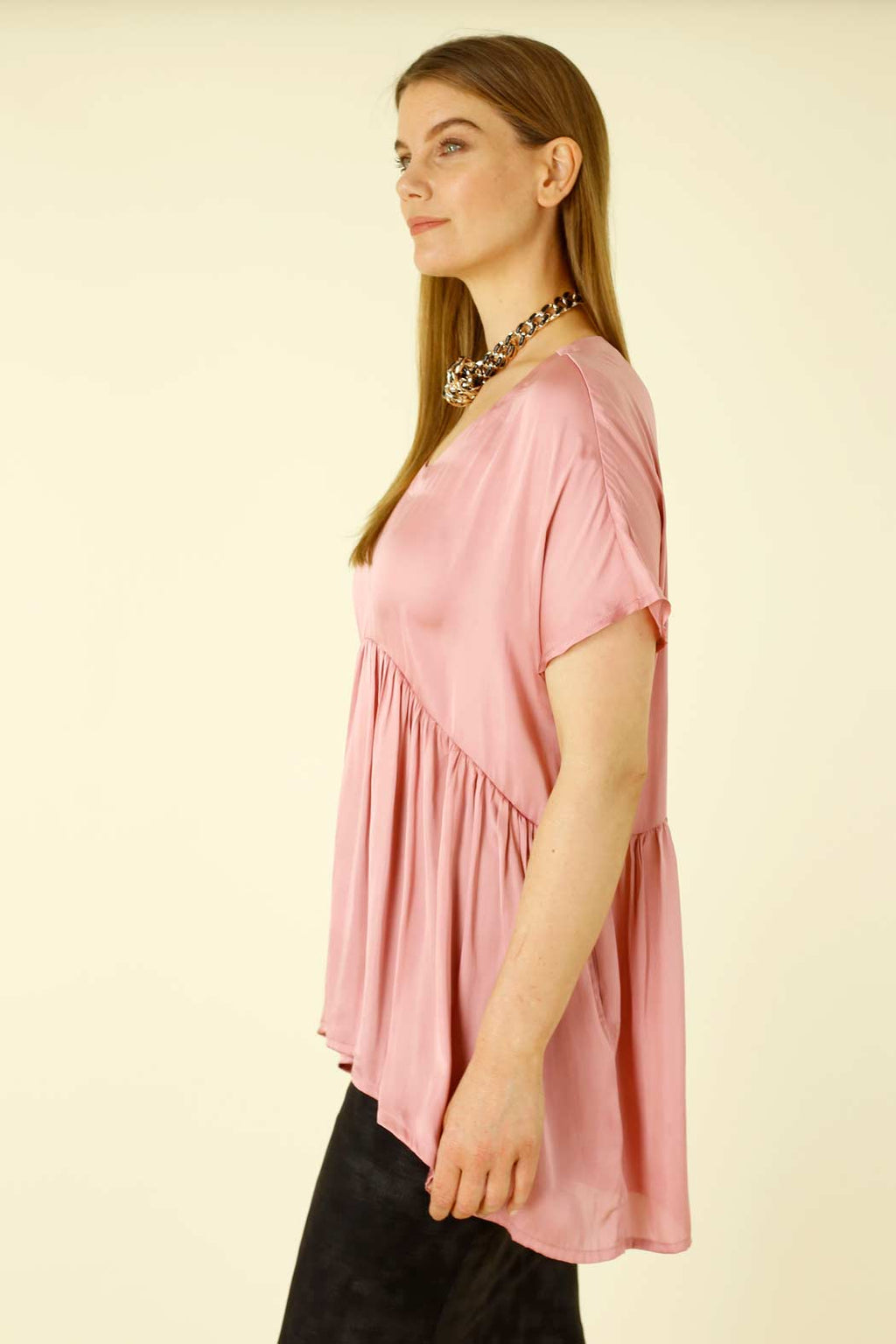 Pink Silky Smock Top - SALE
