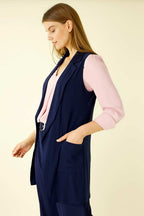 Navy Jersey Pocket Vest - SALE