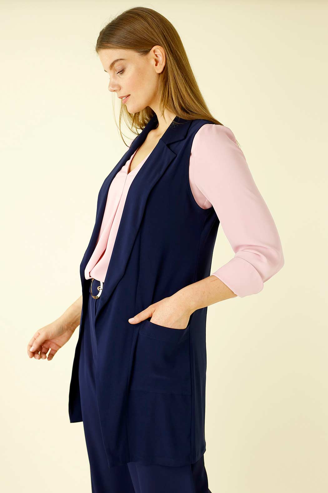 Navy Jersey Pocket Vest - SALE